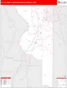 The Villages Metro Area Digital Map Red Line Style